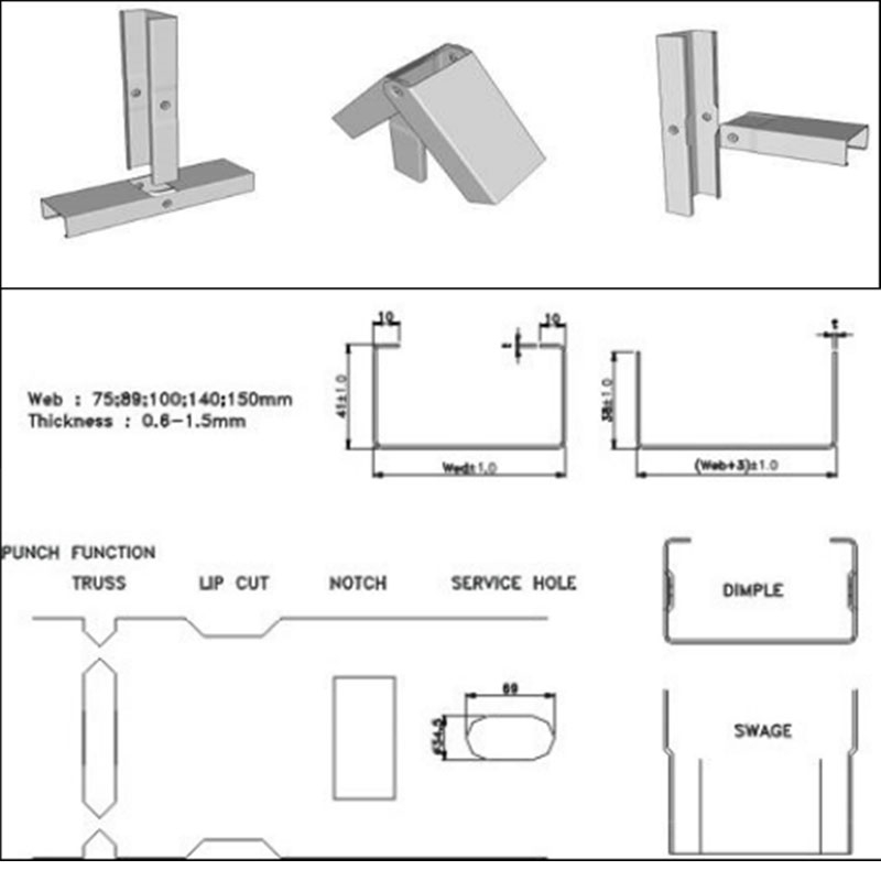 Light keel framing roll forming machine