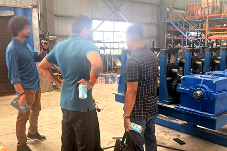 Welcome Indian customers to visit our Roll Forming machinery factory
